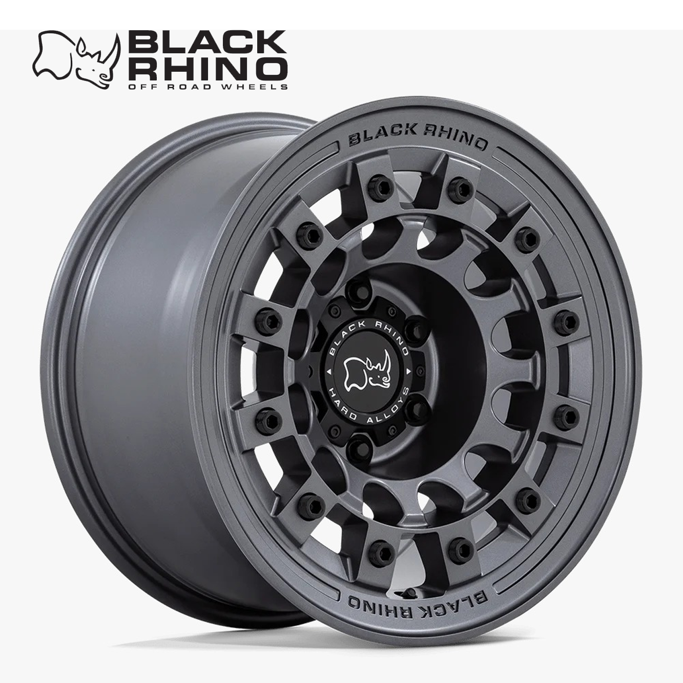 جنوط BLACK RHINO FUJI لون رمادي مطفي بحجم 17"